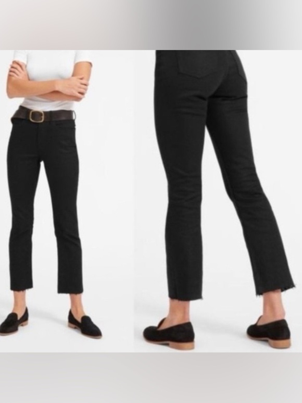 Everlane High Rise Kick Crop Jeans Black Size 26